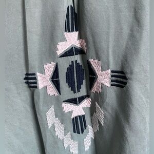 Rails Cargo Green embroidered light jacket button down top small